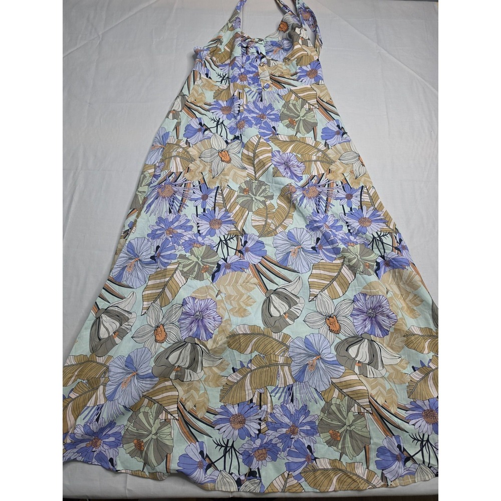 Cupshe Miramar A-Line Dress Womens Small Multicolor Floral Print Halter Neck NWT